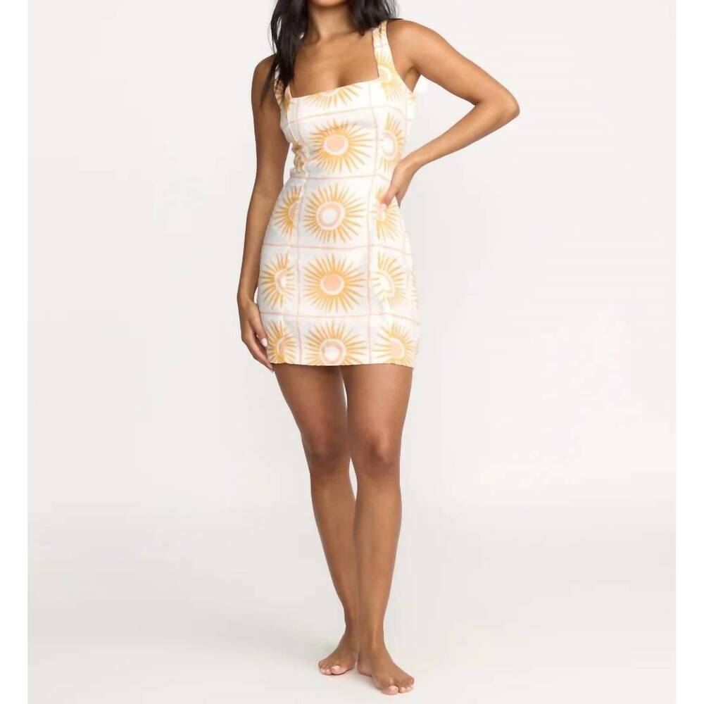 NEW BILLABONG women's sunlit sky mini dress in salt crystal - Picture 3 of 8
